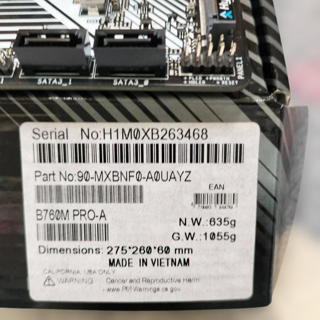 ASRock B760M PRO-A マザーボード　ほぼ未使用