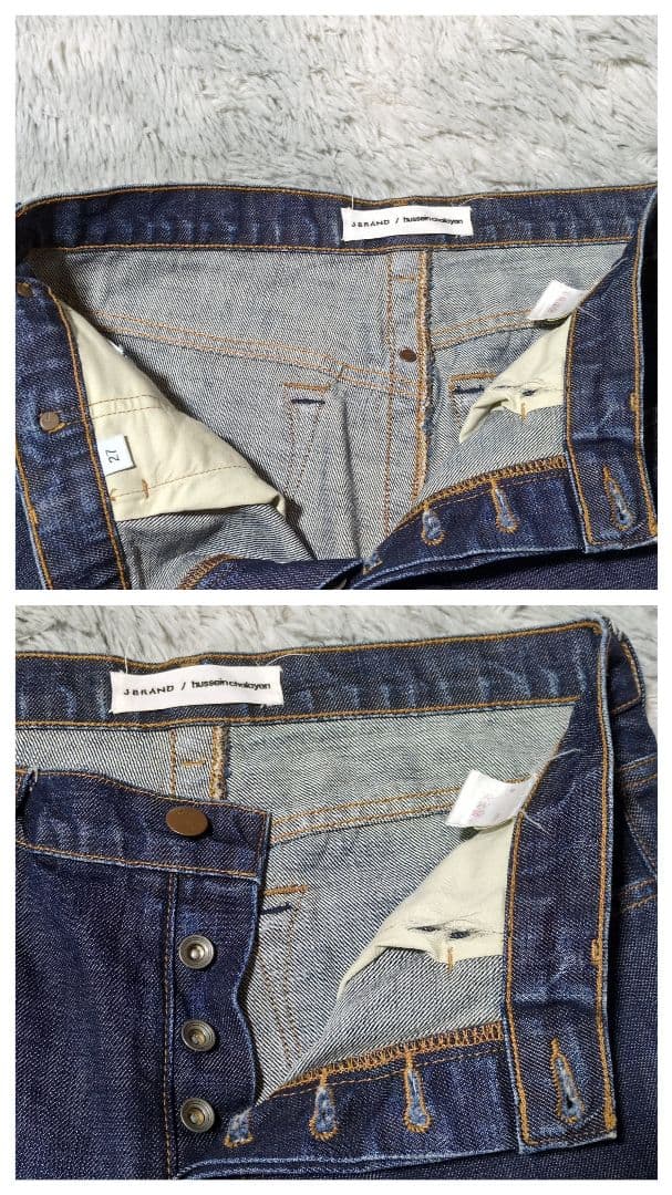 【フセインチャラヤン】USA製☆ストレートデニム☆濃紺