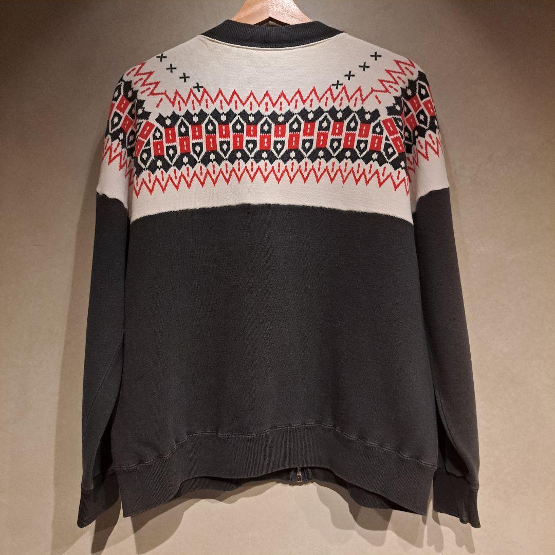 50s 60s 大きめサイズ　フルジップ　雪柄　ヴィンテージスウェット