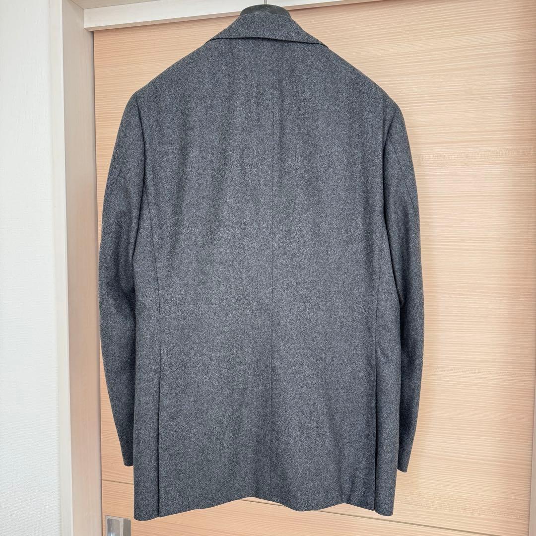 【極美品】ブリッラペルイルグストグレー フランネルスーツ ゼニア14micron
