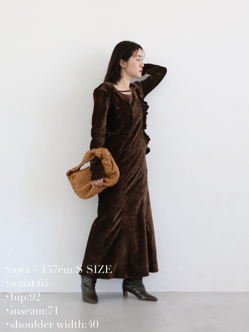 スーツ・フォーマル・ドレス belted velour frill onepiece