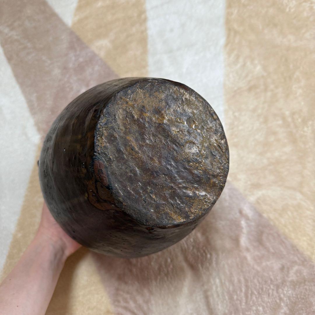 唐津 褐釉小壷 江戸時代 古唐津 九州民窯 古薩摩 黒薩摩