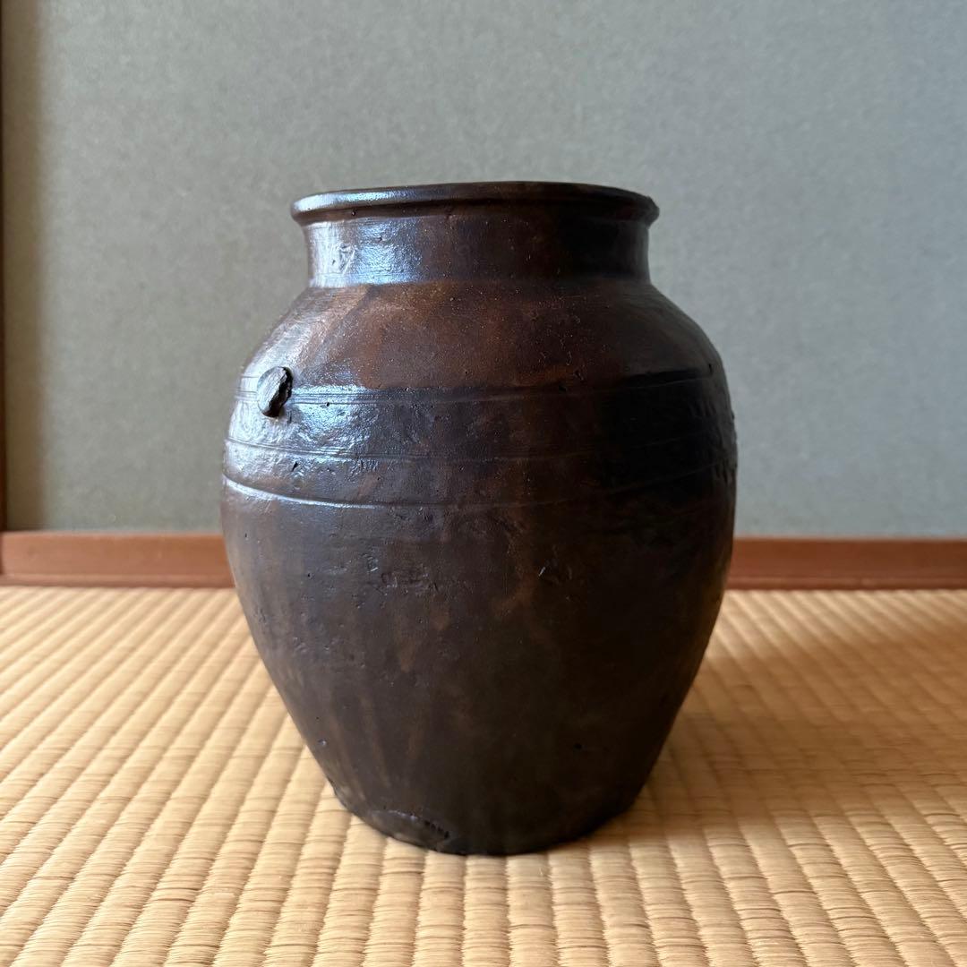 唐津 褐釉小壷 江戸時代 古唐津 九州民窯 古薩摩 黒薩摩