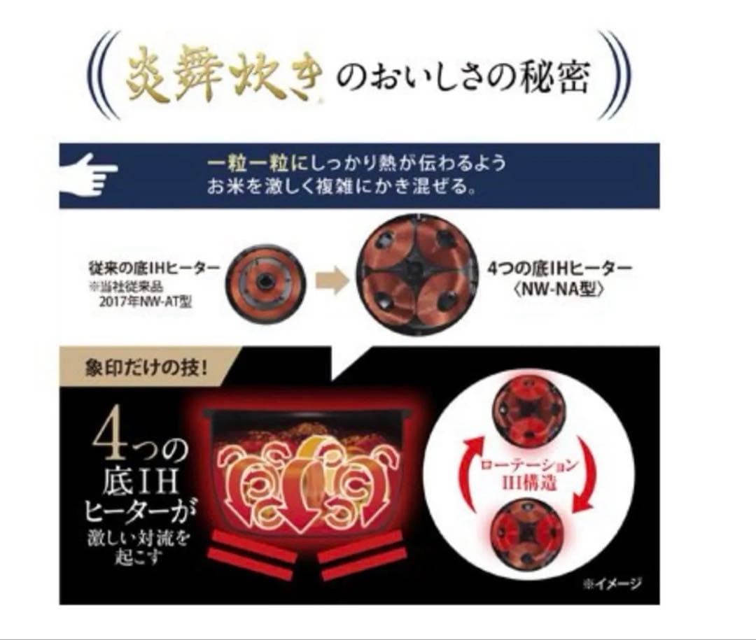 新品未使用 6月購入 象印 圧力IH炊飯器 炎舞炊き NW-NA10-WA