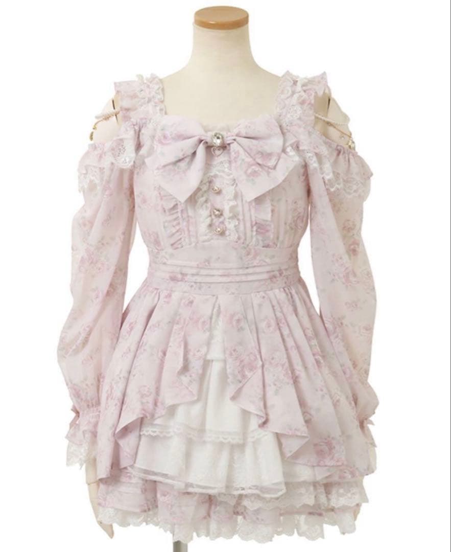 LIZLISA リズリサ ローズリボンシフォンセットアップ ワンピース ピンク