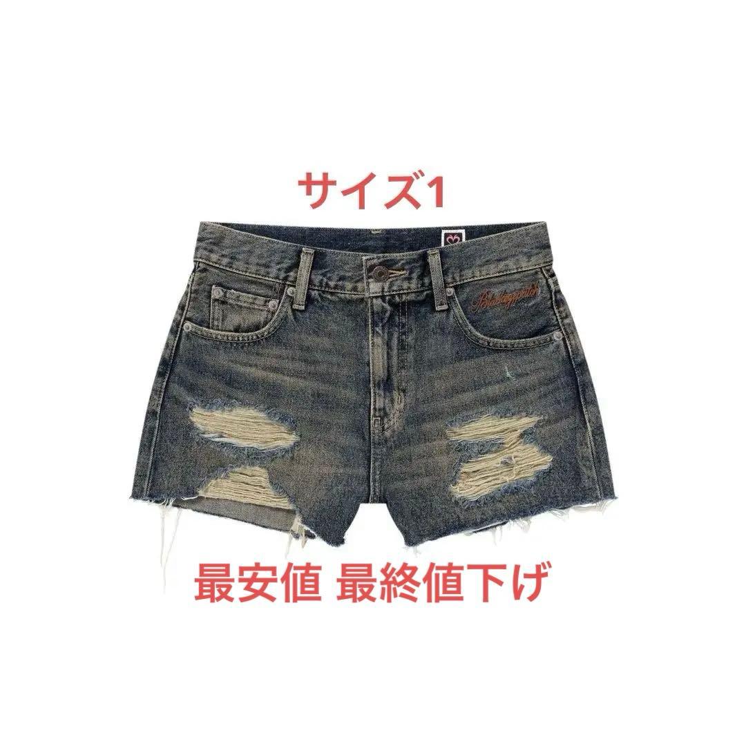 MOUSSY BEP HEART DENIM ショーツ サイズ1