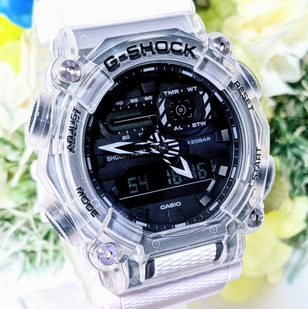美品 CASIOカシオ腕時計G-SHOCKデジアナ スケルトン 正確性と耐衝撃性