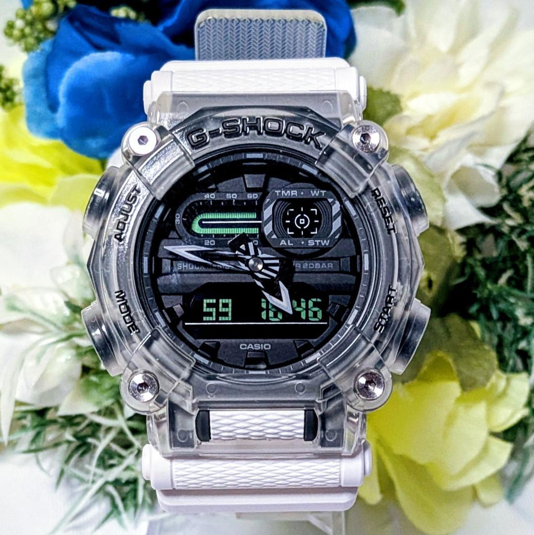 美品 CASIOカシオ腕時計G-SHOCKデジアナ スケルトン 正確性と耐衝撃性