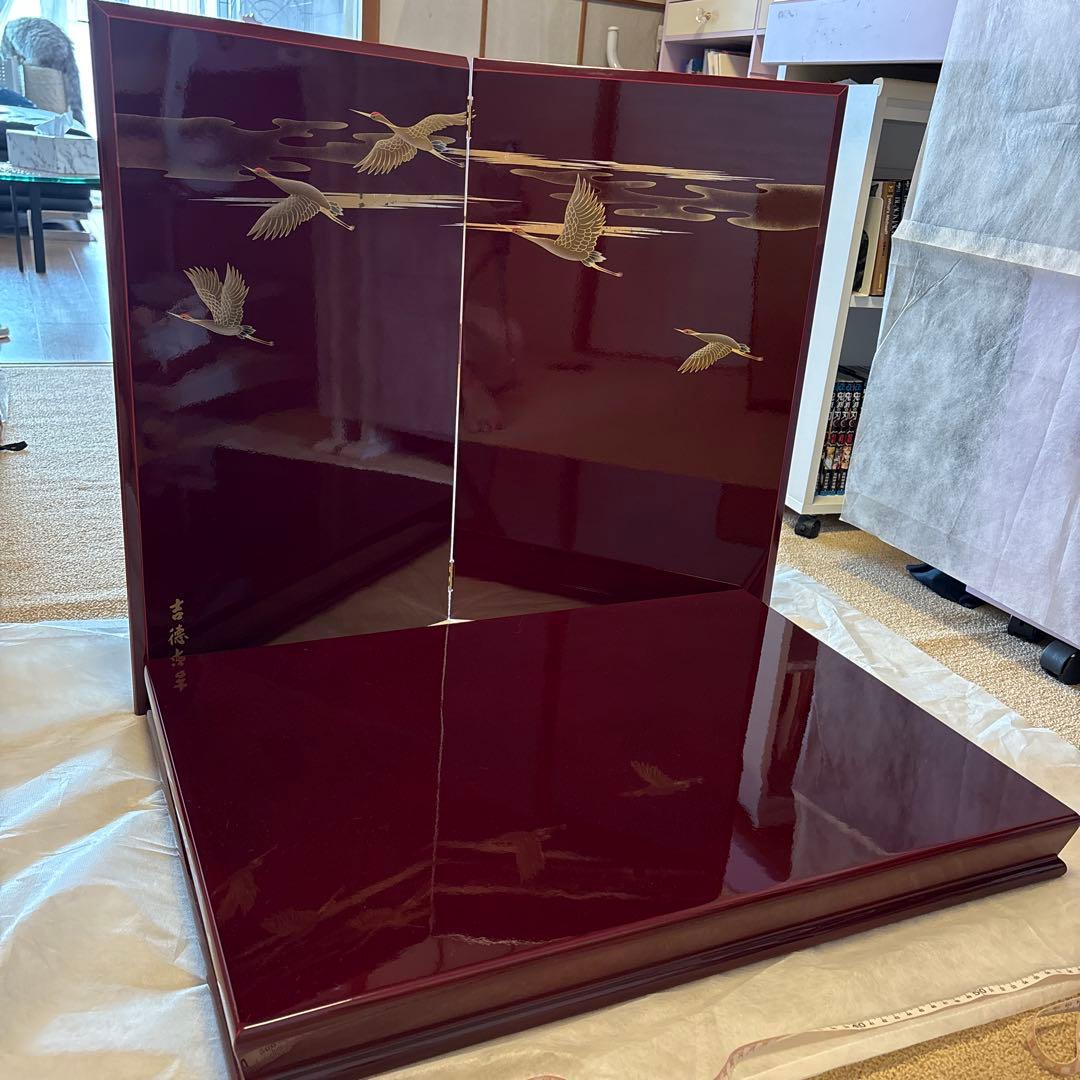 飾り台 屏風 漆風