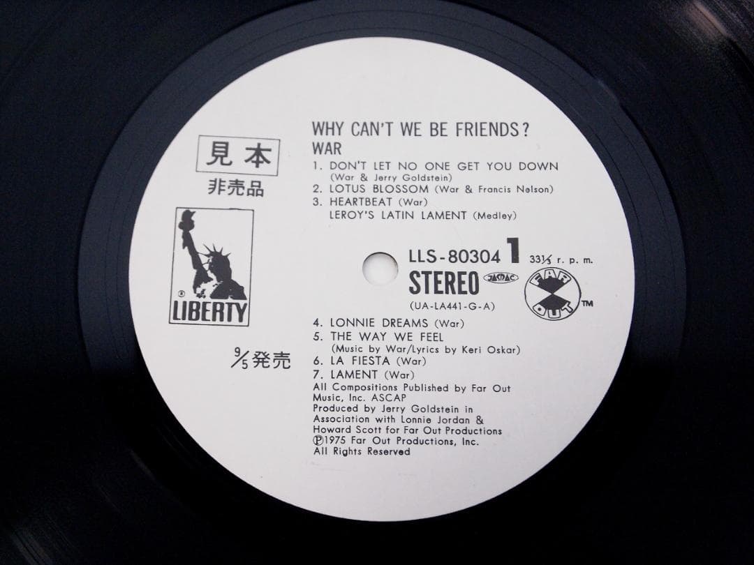見本盤・プロモ・非売品 WAR Why Can't We Be Friends?