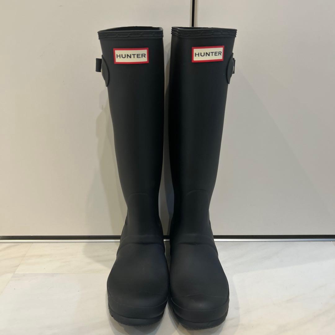HUNTER ハンター ロングレインブーツ ブラック UK5 美品 定番 人気