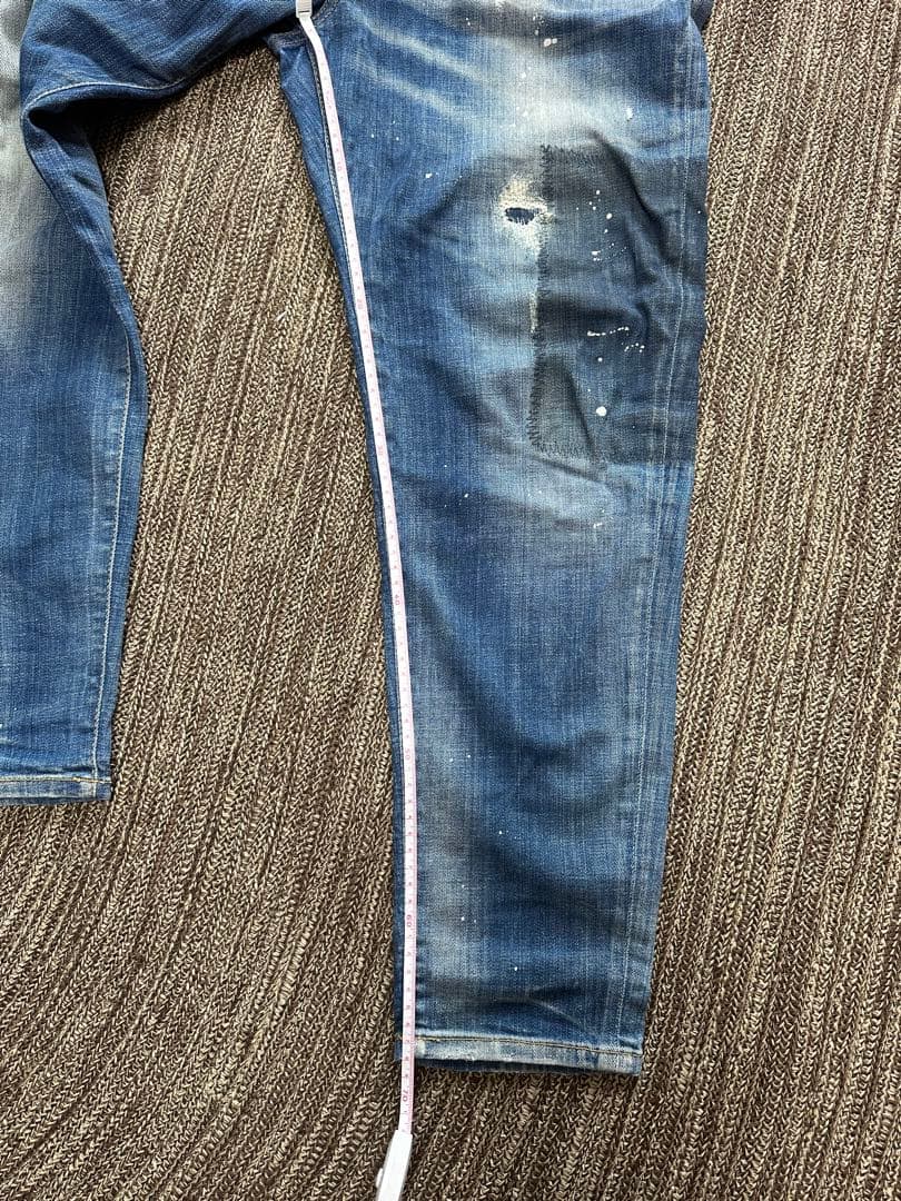 DSQUARED2 ダメージ加工 ブルーデニム スリムフィット　48