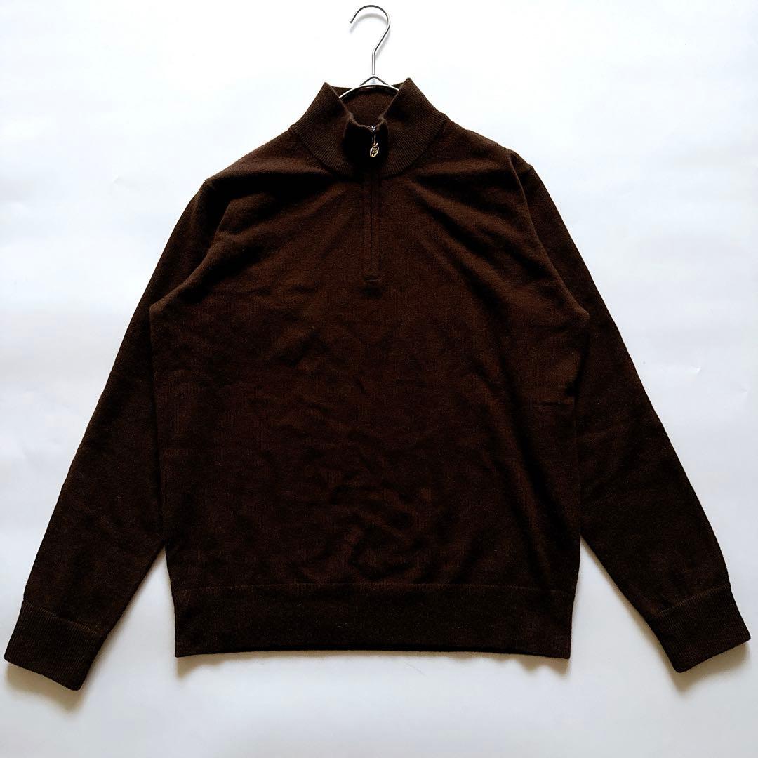 カシミヤ100✨イタリア製 Dominique France ハーフジップニット
