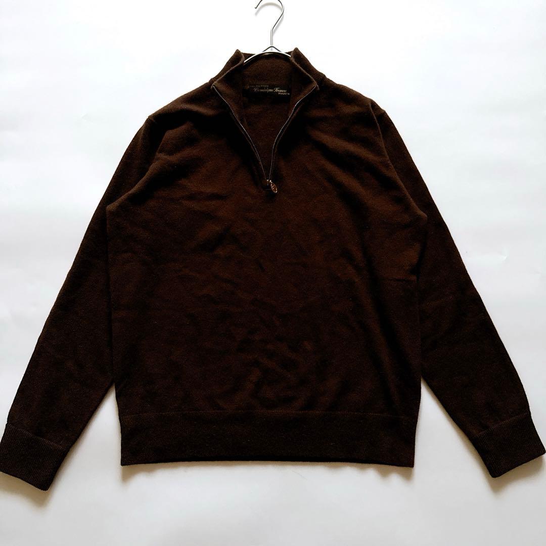 カシミヤ100✨イタリア製 Dominique France ハーフジップニット