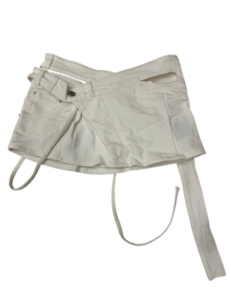 OTTOLINGER ホワイトデニムラップミニスカート (リメイク品)