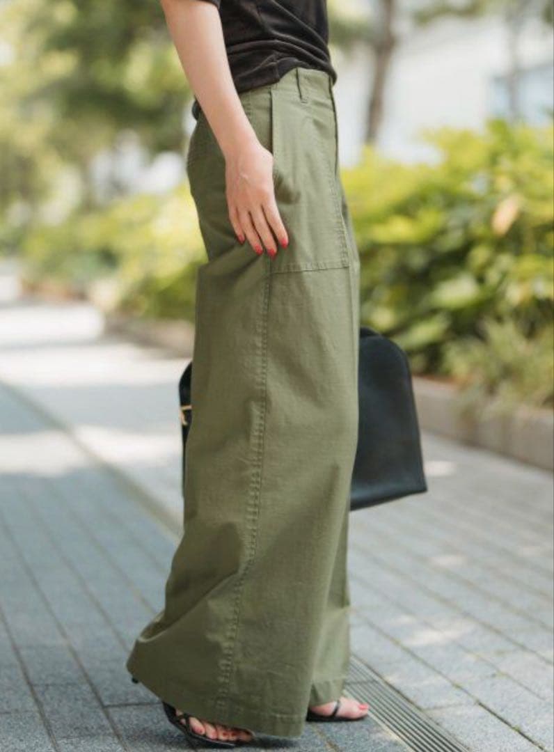 【Spick and Span】バックサテンカーゴワイドパンツ　38