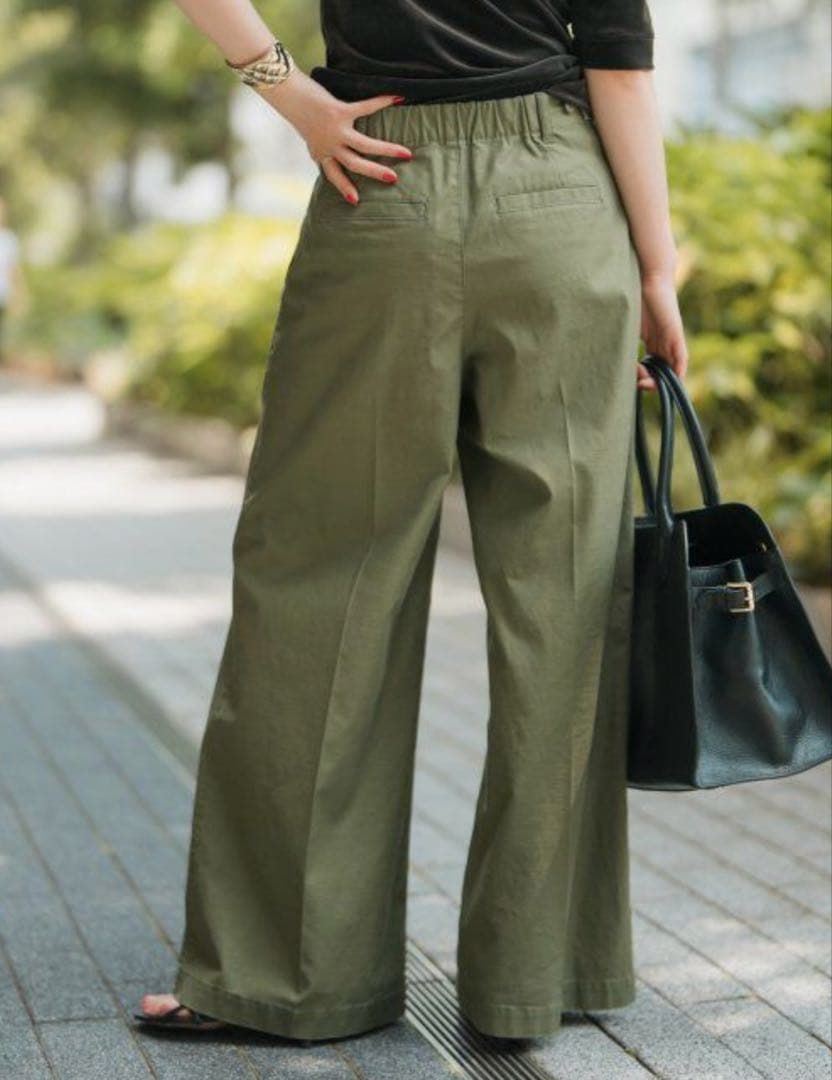 【Spick and Span】バックサテンカーゴワイドパンツ　38