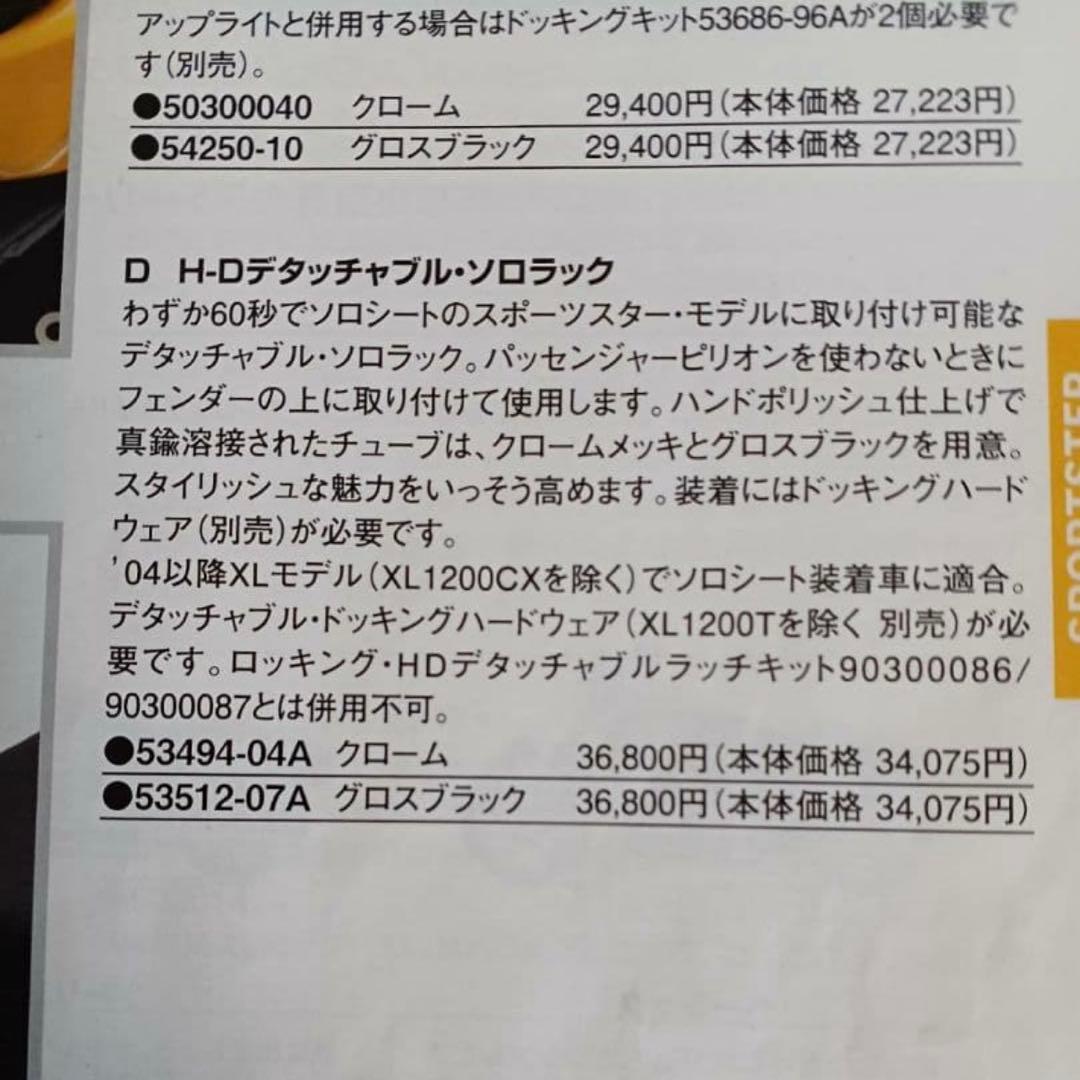 スポーツスター用デタッチャブルソロラック