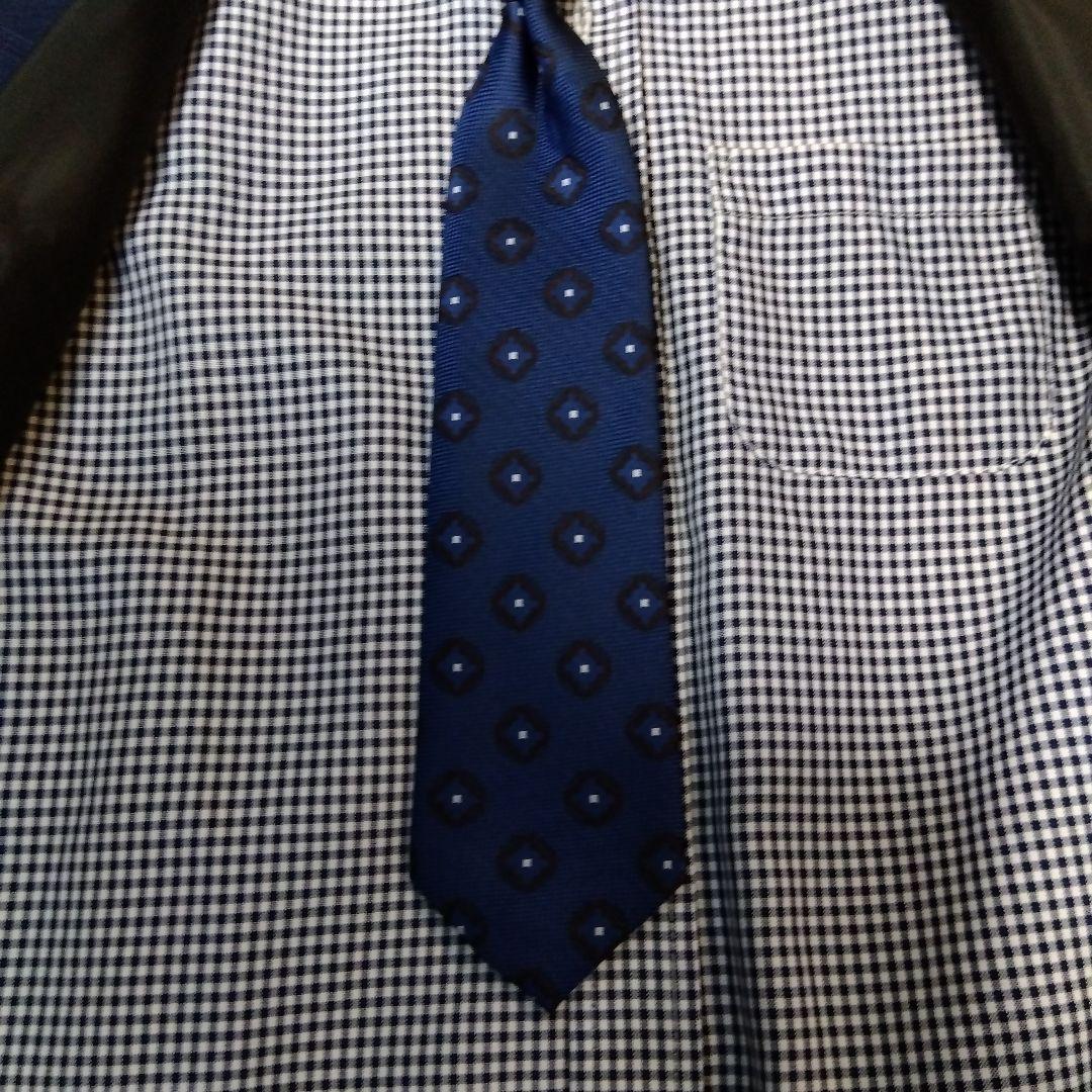 ネイビー チェック柄 スーツ ベスト付き 120