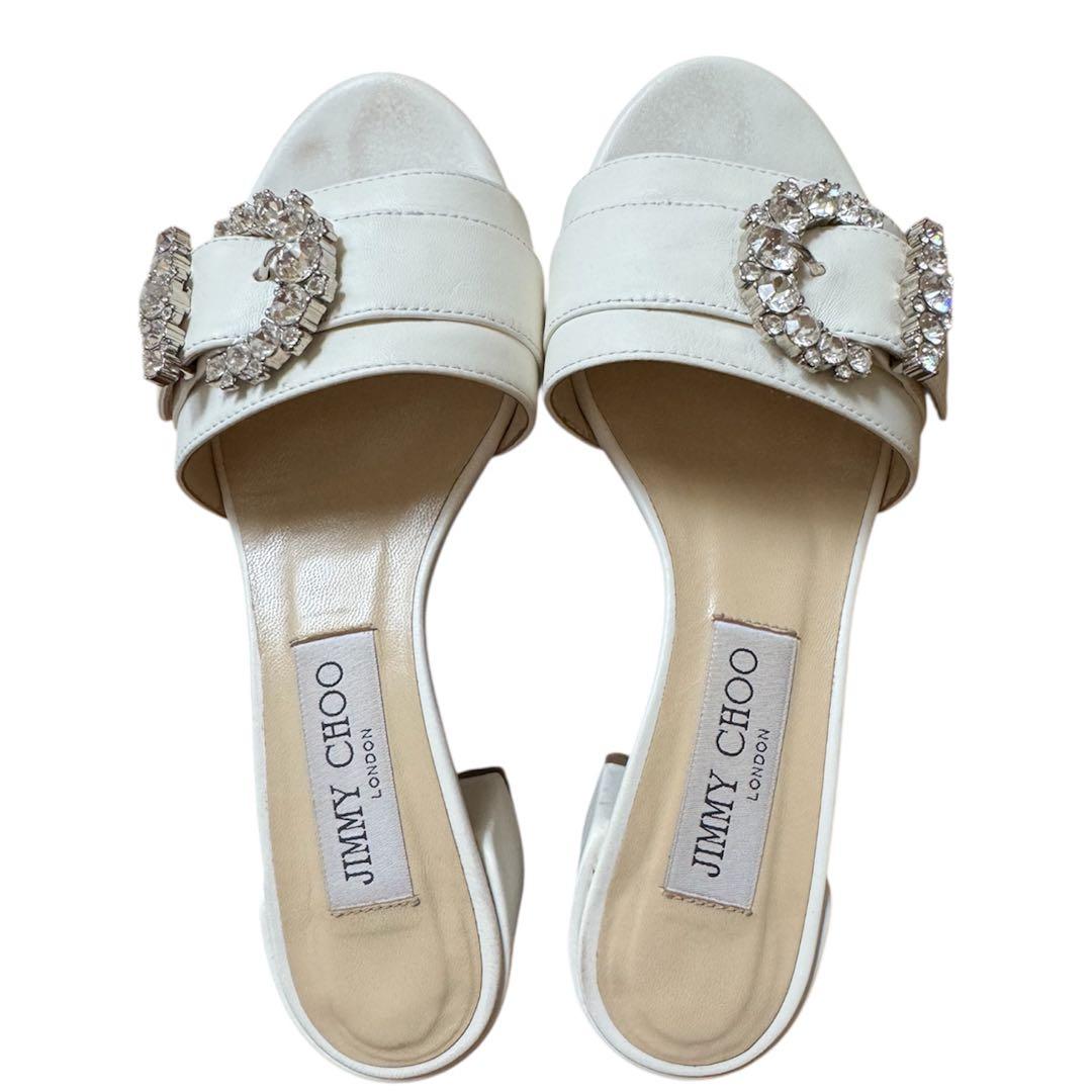 【美品】JIMMY CHOO Cheriミュール ビジューバックル