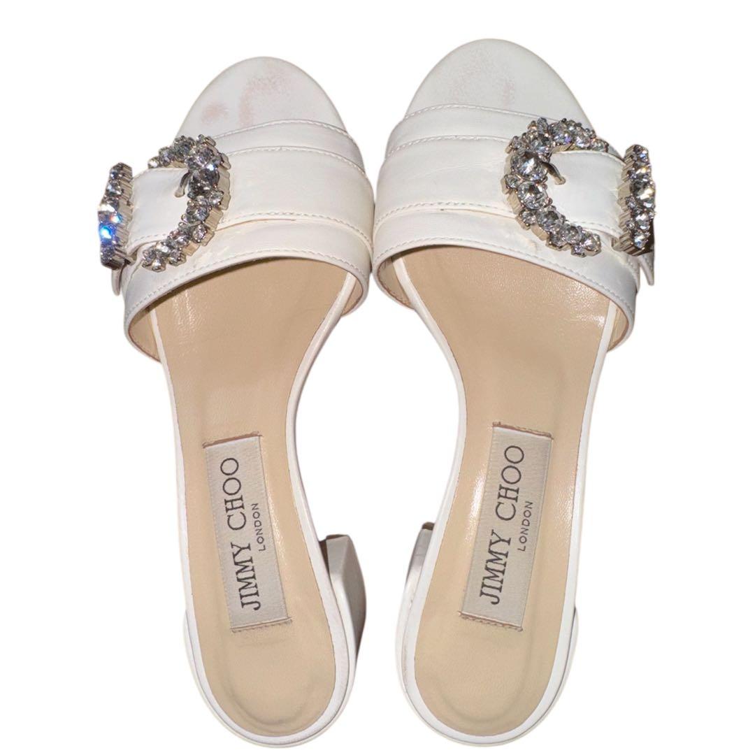 【美品】JIMMY CHOO Cheriミュール ビジューバックル