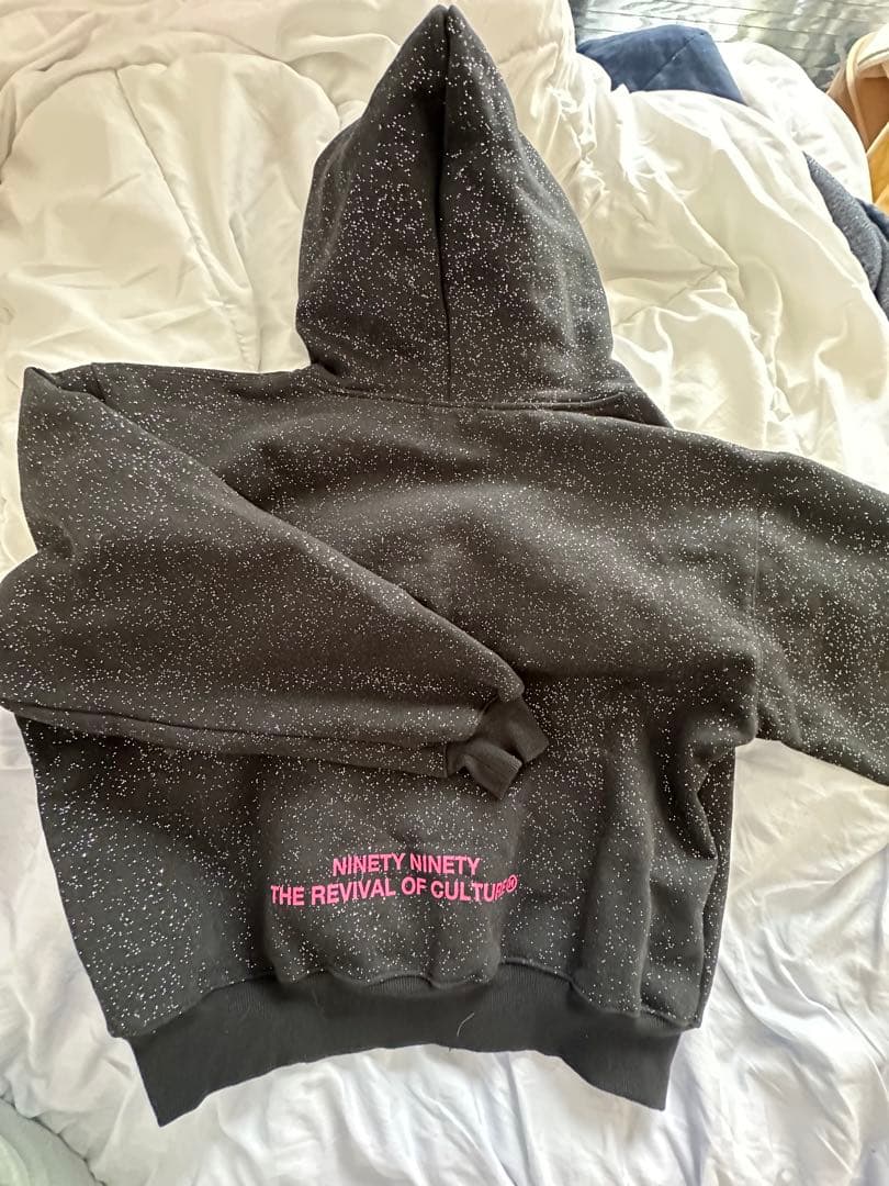 トップス 9090girl glitter logo zip hoodie