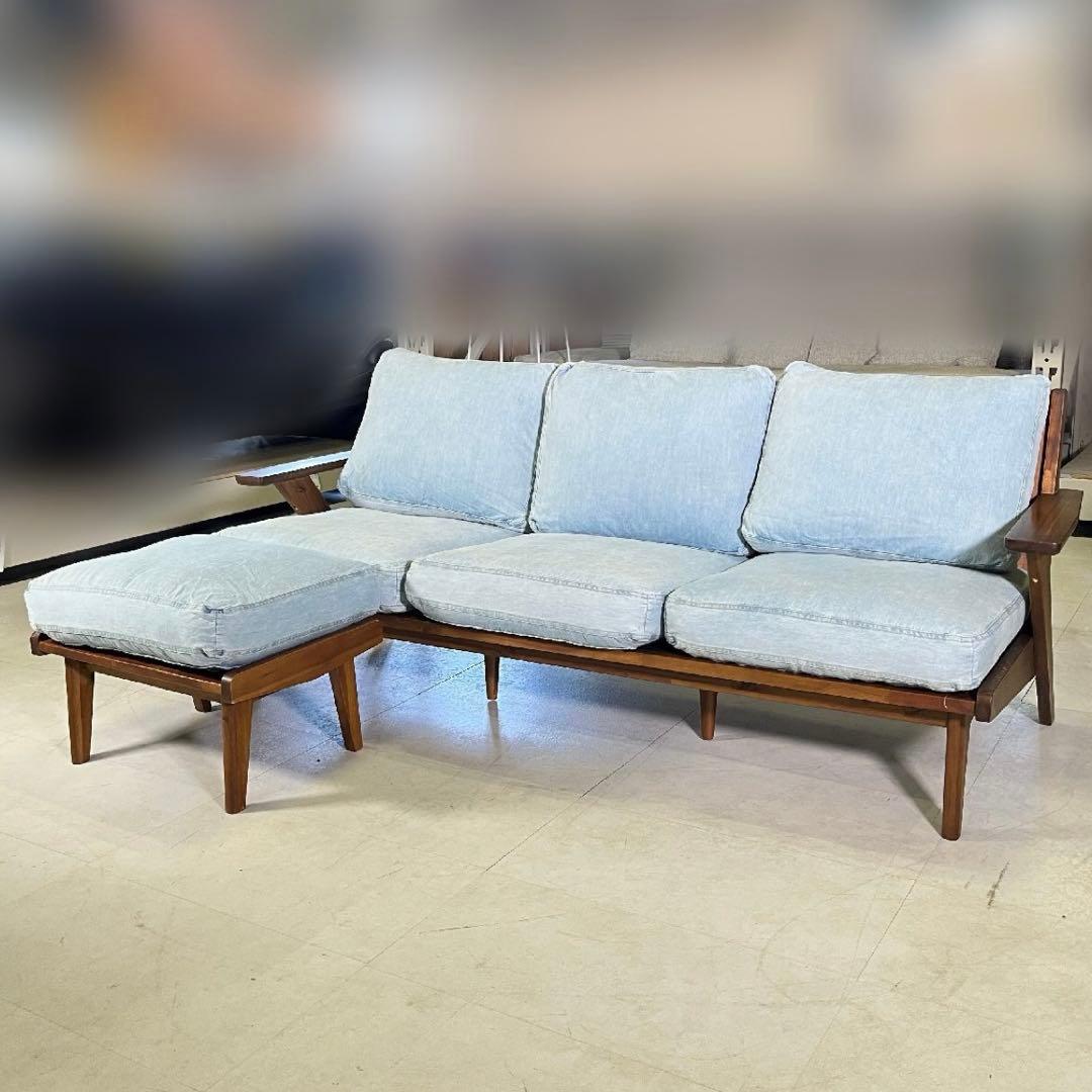 unico ウニコ SWELLA スウェラ デニム地 ベンチソファ　オットマン