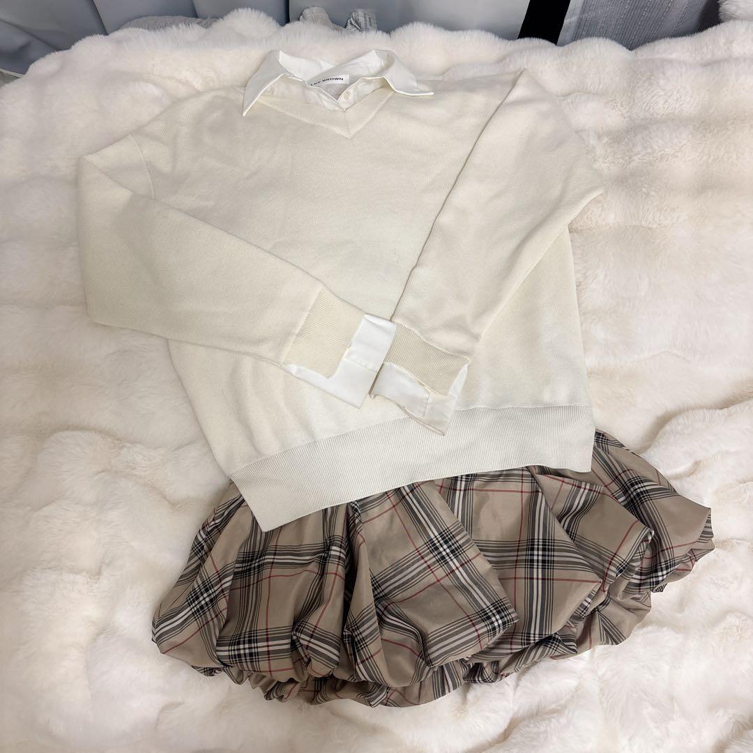 【 LILY BROWN 】 ニットドッキングバルーンワンピース