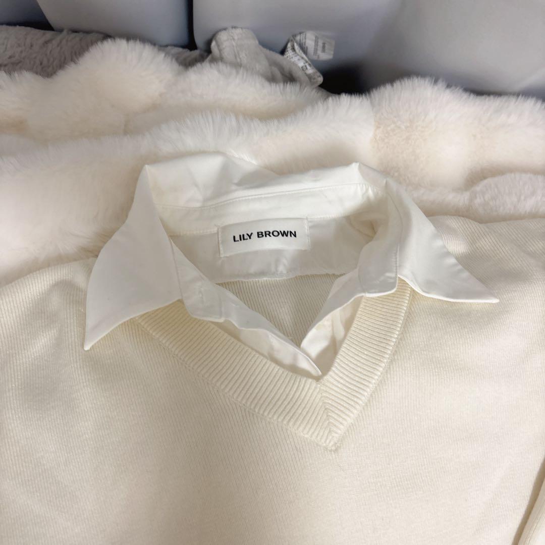 【 LILY BROWN 】 ニットドッキングバルーンワンピース