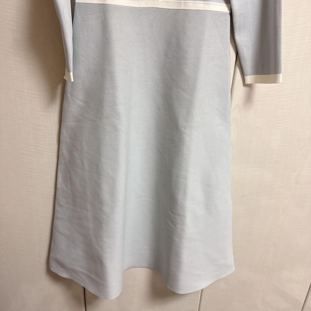 美品♡配色パイピングリボンニットワンピース