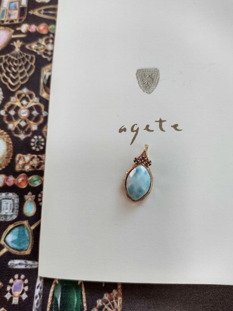 美品☆販売証明書付き agete ラリマー チャーム