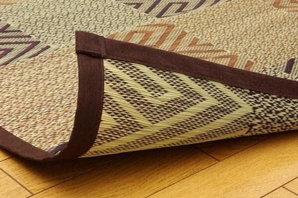 新品＊純国産 ＊い草花ござカーペット＊江戸間２帖１７４×１７４センチ＊両面使用可