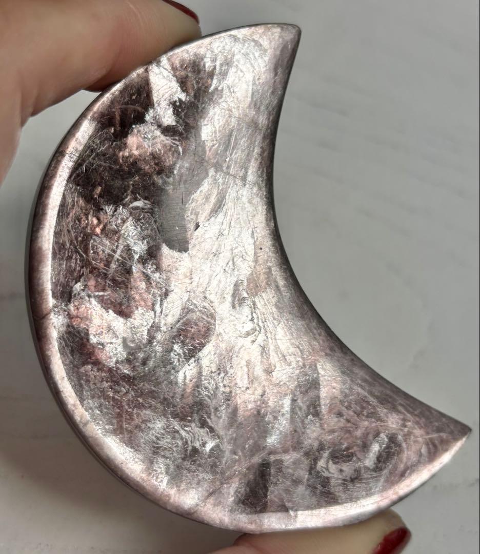 《高品質・強シラー》ブルーアパタイト＊月　カービング　光透過