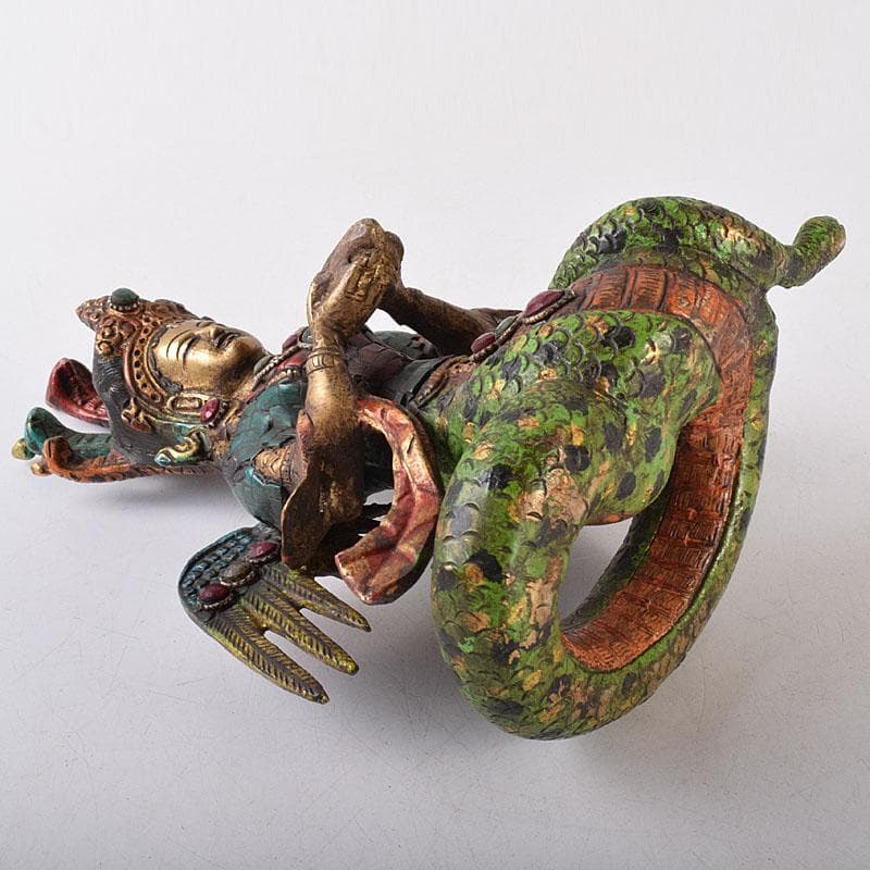 仏教美術　古銅鍍金彩色　彩繪描金嵌寶石　チベット仏　仏像　置物　V　8118