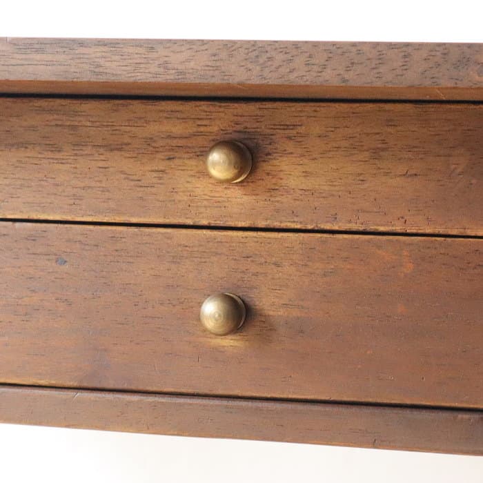 片袖机 古家具 木製 ヴィンテージ 真鍮金具 デスク