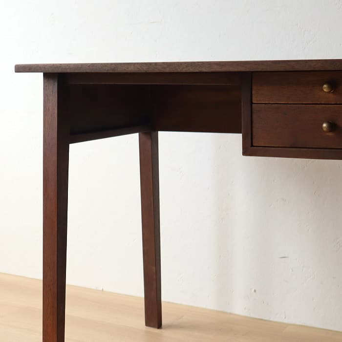 片袖机 古家具 木製 ヴィンテージ 真鍮金具 デスク