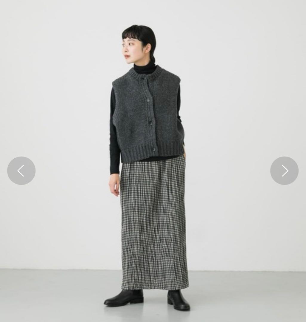 かぐれ　ラムウールボタンニットベスト　チャコールグレー　極美品　お値下げ