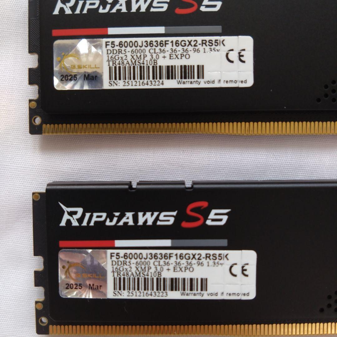 G.SKILL DDR5-6000 32GB(16GBx2) メモリ