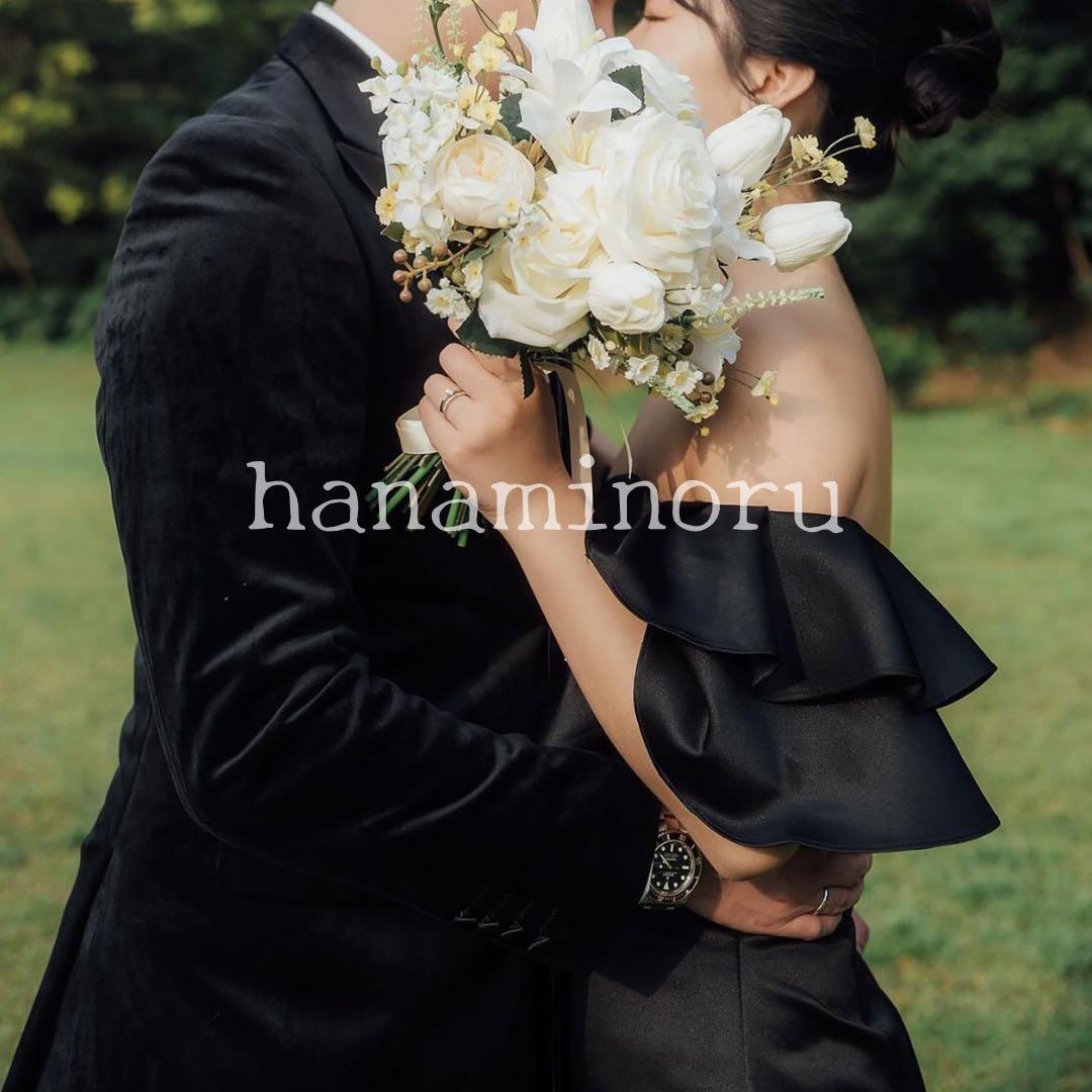 披露宴　結婚式　ドレス　前撮り　黒　パーティー　街撮り　二次会　お色直し　秋婚