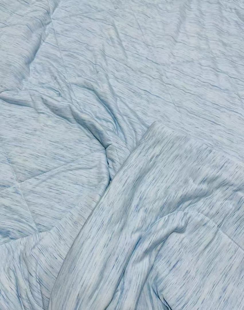 水色 ストライプ 敷きパッド ポリエステル