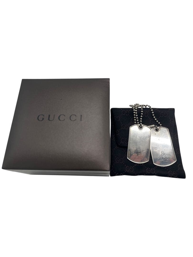 GUCCI ドッグタグ メタル製 専用ポーチ付 silver925