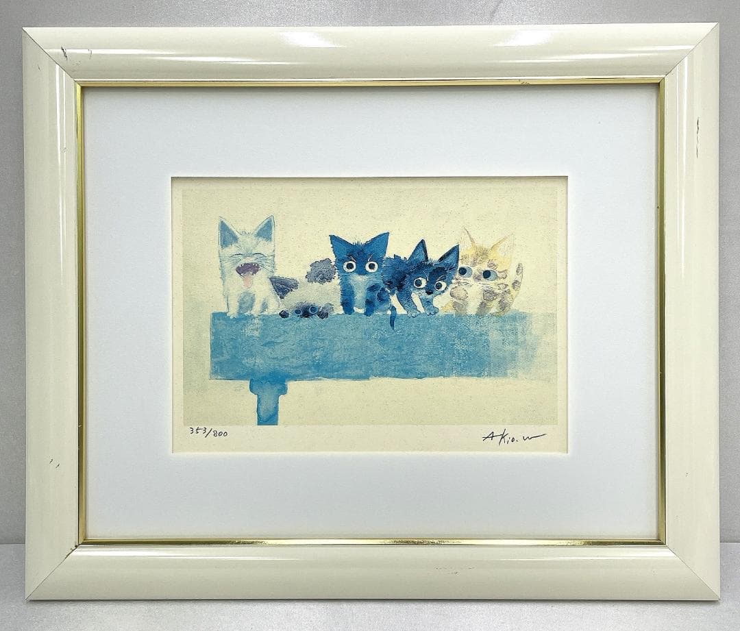 真作保証 渡辺あきお『スマイル』ダイヤモンド・スクリーン版画