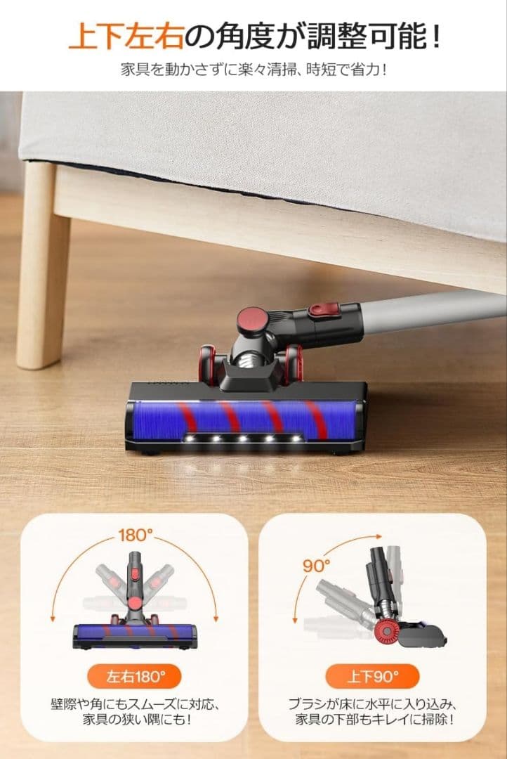 掃除機コードレス サイクロン【2025年 45000pa強力吸引＆75分連続稼働