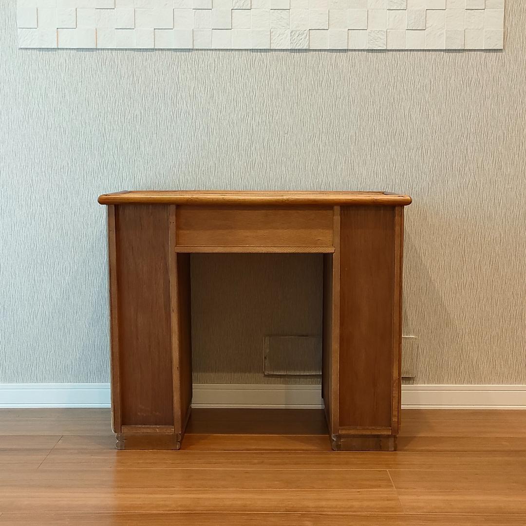 ラタン　机　スツール付き　 引出し７杯　書机