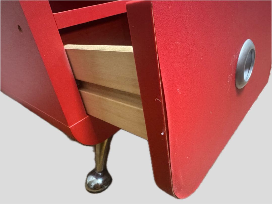 スペースエイジ テレビ台 赤 ローボード 70s レトロフューチャー 収納付き