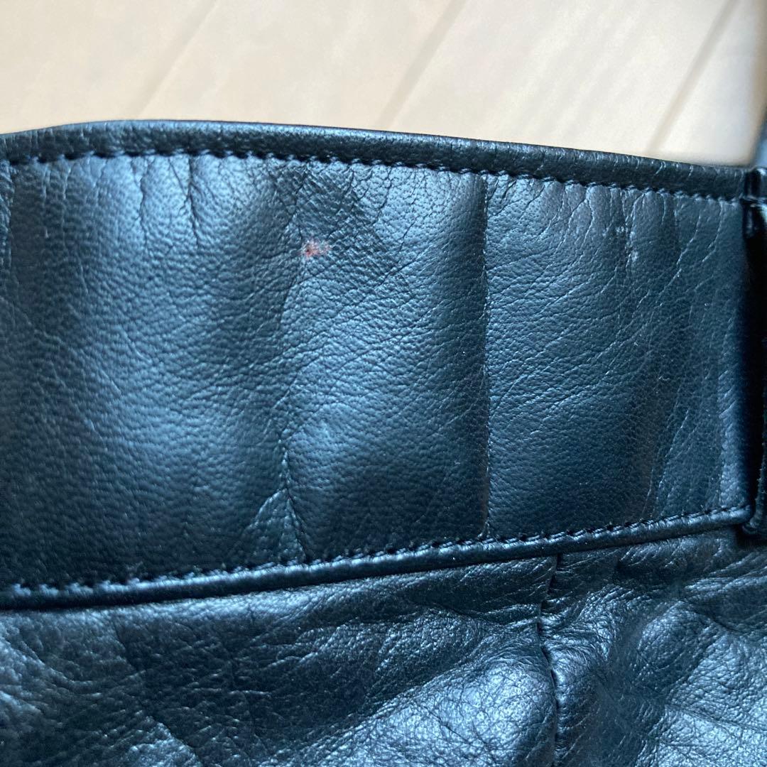 本革　牛革　レザーパンツ　黒　大きいサイズ　w91 Y2K 古着