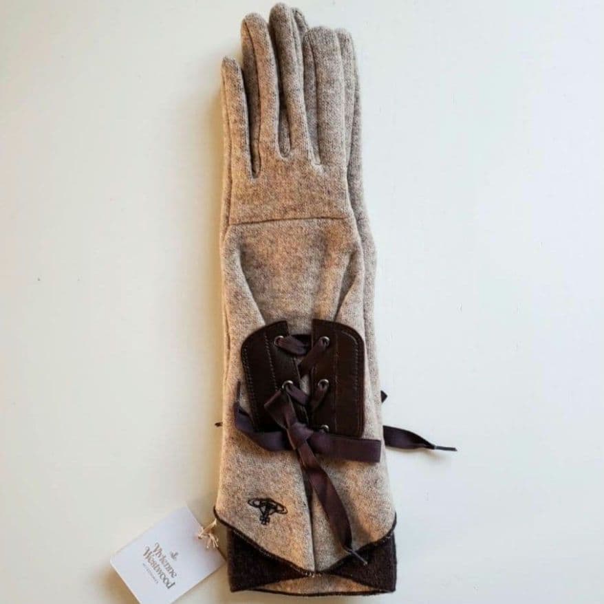 Vivienne Westwood リボン編み上げ手袋 21～22cmレディース