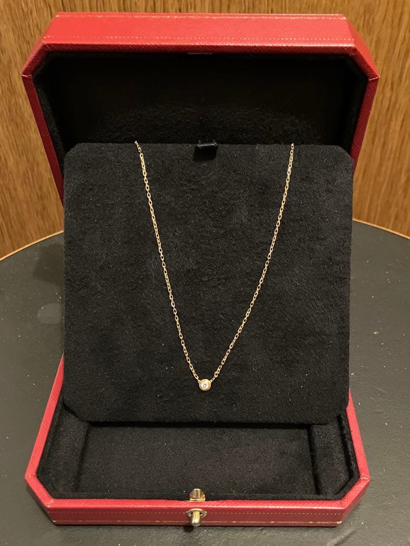 【美品】カルティエ　ダムール　ネックレス　ピンクゴールドSM