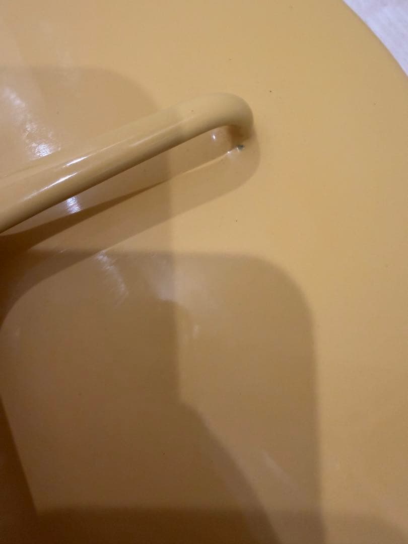 イエロー 両手鍋 蓋付き 約23センチ