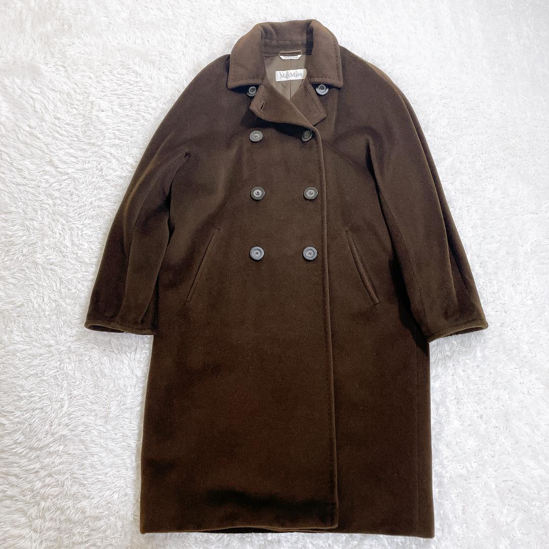 マックスマーラ アイコン ウールカシミヤ ロングコート ブラウン 42 白タグ